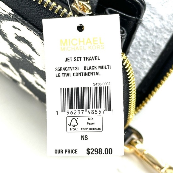 Michael Kors Large Charlotte Tote Bag & Large Continental Wallet Wristlet Black - Picture 14 of 15